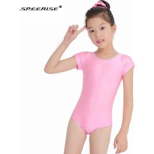 SPEERISE Girls Cap Short Sleeve Leotard Ballet Spandex Lycra Unitard for Kids Youth Children Gymnastic Leotards Belly Dancing