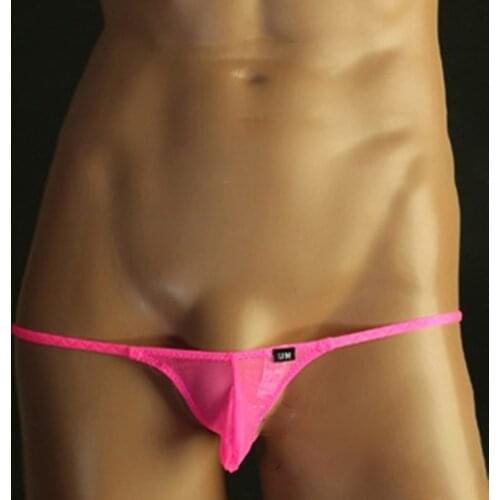 Mens Thongs And G Strings Bikini Transparent Sexy Underwear Solid Color T Back Thongs Men Low Waist Erotic Lingerie Gay Panties