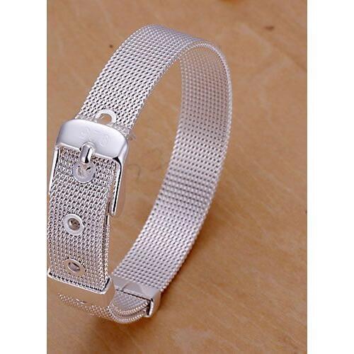KN-H237 Wholesale Silver Color Bracelet Factory Price 925 Free Shipping Fashion Jewelry Small Web Watch Belt Bracelet