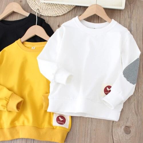 Kids Sweatshirts for Boys Tops Cotton White Black Yellow Pullover Spring Autumn Outerwear Stripe Coat Clothes 8 10 12 13 14 Year