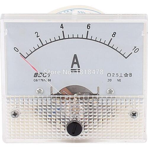 Pointer DC Amperometer DC 1A 2A 3A 5A 10A 20A 30A Analog Panel Current Meter Ammeter Gauge 85C1 0-10A