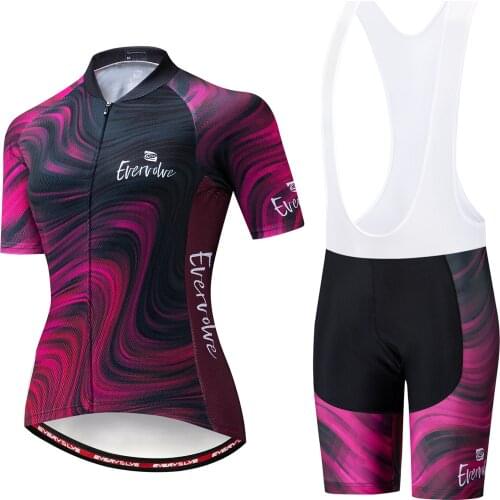 Summer Ladies Urban Outdoor Mountain Bike Short Sleeved Shirt Purple Gradient Sweat Absorbing Brace Set