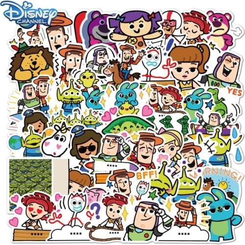 10/50Pcs Disney Toy Story Stickers Funny Waterproof Kids stikers Kawaii Snowboard Skateboard Luggage Laptop fridge Sticker Toys