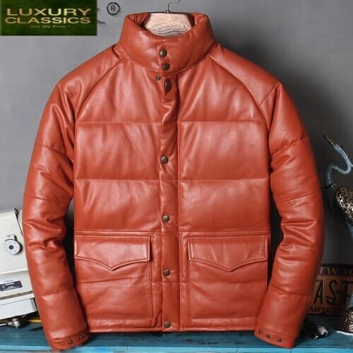 2021 Real Genuine Leather Jacket Men Thicken Warm Man Parkas Fashion White Duck Down Jacket Men Clothes Winterjas Heren 4