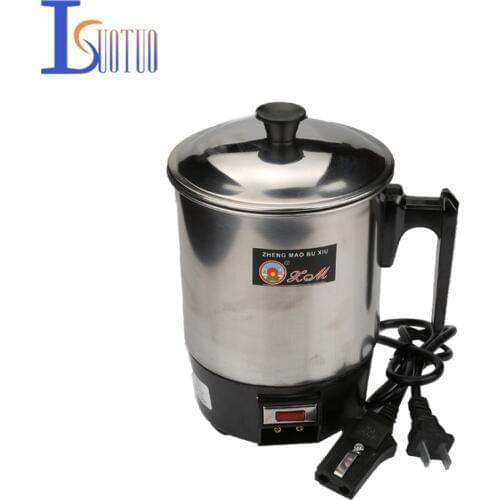 1.0L 350W 220V Food-grade Stainless Steel 304 Conjoined Twin Portable type Electric Cup,Prevent Dry Burn Electric Heat Pan