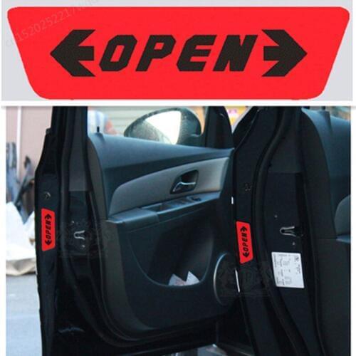 4pcs/set Car styling Door Open Warning Stickers For Mercedes Benz A200 A180 B180 B200 CLA GLA AMG C E CLS GLK CLK SLK Class