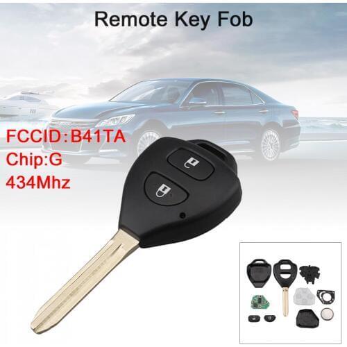 434Mhz 2 Buttons NEW Car Remote Key Fob with G Chip B41TA Fit for Toyota Hilux / Yaris 2009 - 2015