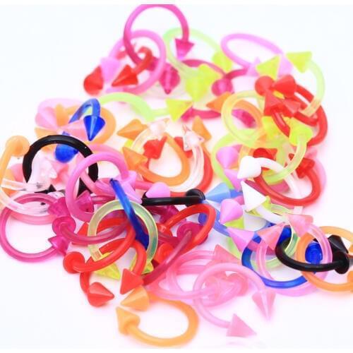 50pcs Body Jewelry flexible Nose Ring tragus ring Lip Ring spike Circulars Horseshoes Eyebrow Rings Navel Piercing Free Shipping