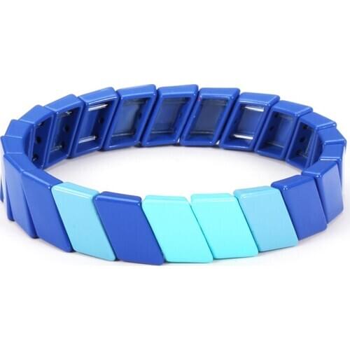 6pcs/Lot Rainbow Tile Bracelet Stacks Femme Boheme Tila Beads Arm Candy Comb Bileklik Loom Friendship Bracelet for Women Girls