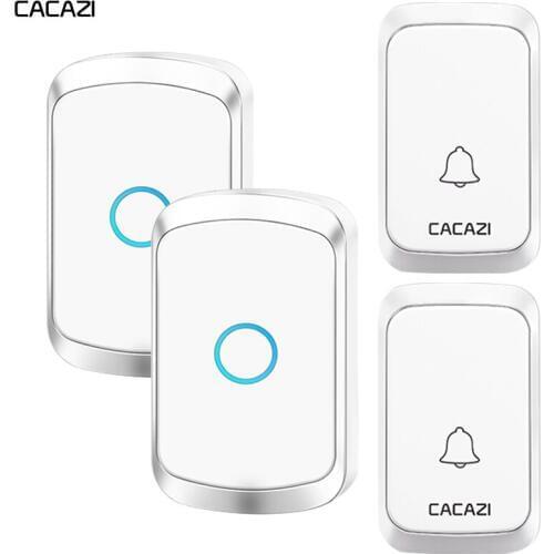 Wireless Doorbell Waterproof 2 Button 2 Receiver 300M Remote LED Light Home Battery Door Bell Wireless Calling Chime