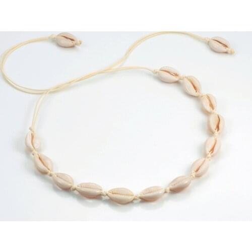 Bohemian Summer Beach Puka Shell Necklace Choker VSCO Girls Fashion Jewelry Handmade Rope Chain Charm Seashell Collar Necklaces
