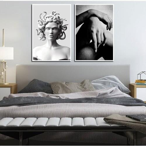 Black and White Poster Sexy Woman Hand Canvas Painting Woman Sculpture Photo Home Decoration Wall Art Picture for Gallery