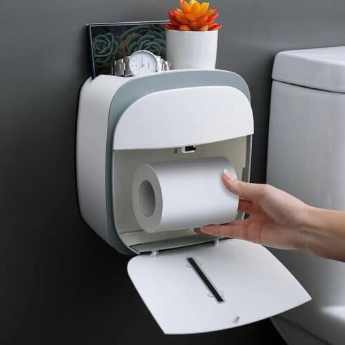 Toilet Paper Holder Waterproof Wall Mounted for Toilet Paper Tray Roll Paper Tube Storage Box Tray Tissue Box Shelf Bathroom