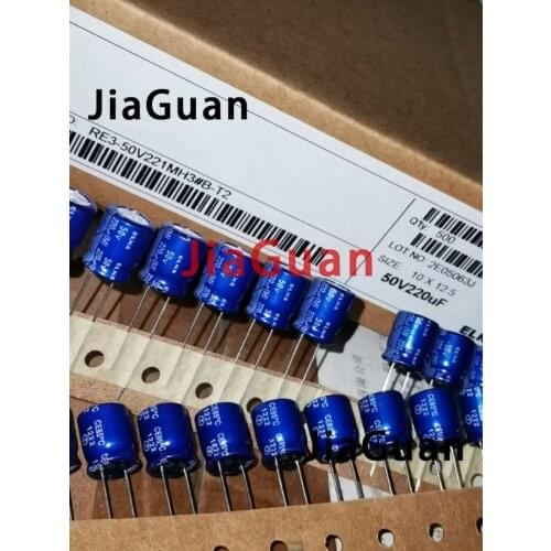 50pcs NEW ELNA RE3 50V220UF 10X12.5MM audio electrolytic capacitor 220uF/50V blue robe 220UF 50V re3 220uf50v