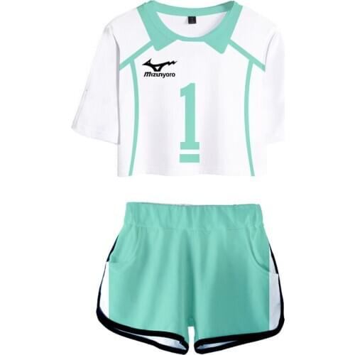 Haikyuu Aobajohsai High School Oikawa Tooru Cosplay Uniform Jersey Sportswear Top Shorts Set for Women