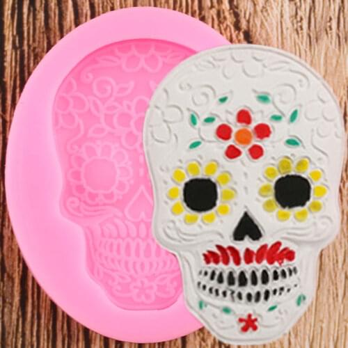 Halloween Skull Silicone Molds Fondant Mould DIY Cake Decorating Tools Chocolate Gumpaste Candy Polymer Clay Moulds