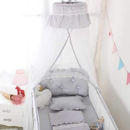 INS Nordic Baby Crib Curtain Mosquito Net Lace Princess Cot Netting Child Bed Clip Holder Tent Baby Room Decor