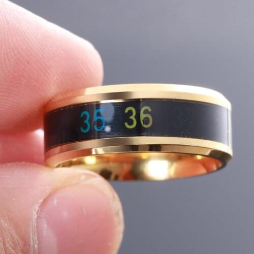 The latest hot style ring fashion new intelligent feeling warmth of love ring INS wind mood stainless steel ring male tide