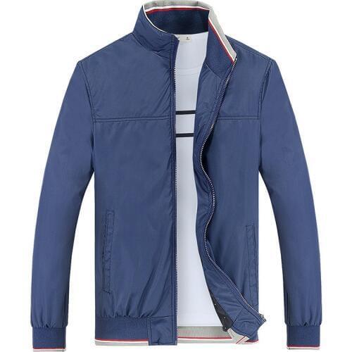 SRTM Men Casual Jacket Fashion Thin Stand Collar Colorful Jacket Windbreaker Solid Zipper Coat Sportswear Bomber For Mens Coats