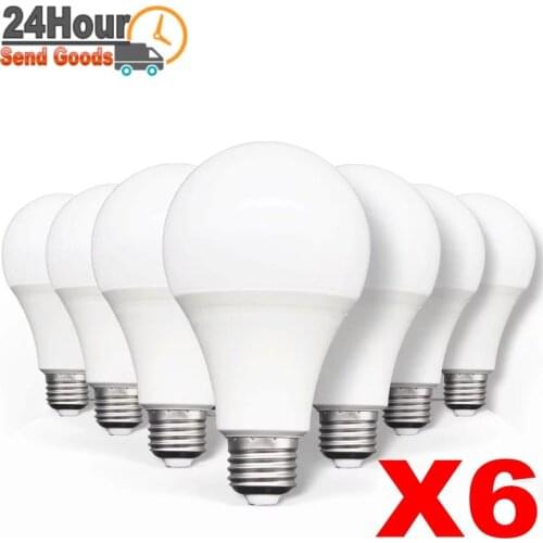 6Pcs Not Flash Screen LED Bulb Lamps E27 AC220V Light Bulb Real Power 20W 18W 15W 12W 9W Lampada Living Room Home LED Bombilla