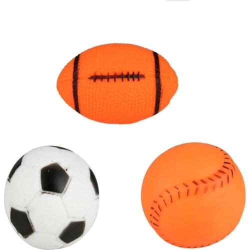 Puppy Dog Latex Chew Toy Squeaker Outdoor Puppy Training Playing Balls Toy For Dog Cat Products
