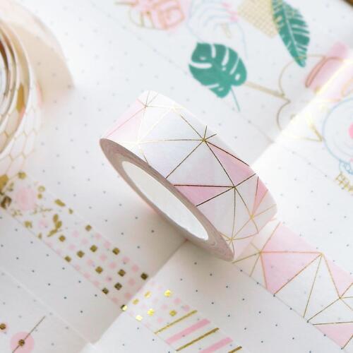 Golden Pink Foil Paper Japanese Masking Washi Tape Decorative Adhesive Tape Decora Diy Scrapbooking Sticker Label Stationery