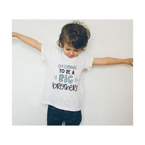 I Will Be a Big Brother Boy Summer Childrens Short-sleeve Tops Casual T Shirt Summer T-shirts Clothes Trendy Tee Shirt,BAL579