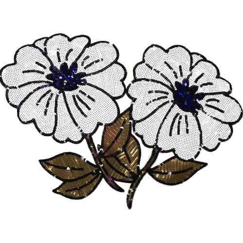 Hot selling plant flower sequin large flower cloth patches,sweater T-shirt dress decoration stickers