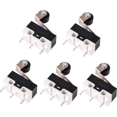 5Pcs 12 x 6 x 6mm Mini Micro Limit Switch 1A 125V AC Miniature Roller Lever Arm SPDT Sub Micro Switch For Home Tools