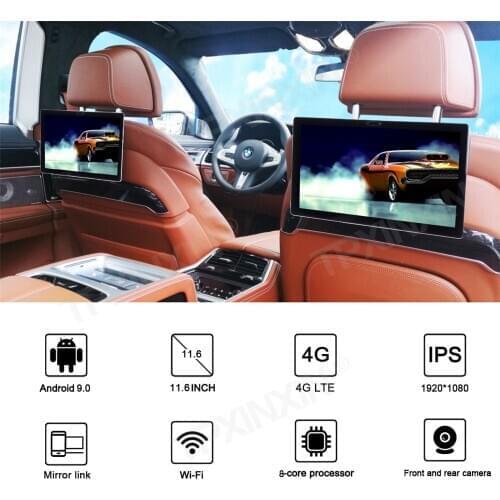 Headrest Monitor Android 9.0 Car Stereo Video Player 11.6 inch Display Touch Screen Bluetooth Autoradio Pantalla Coche 12V