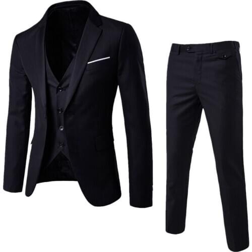 2020 Mens Fashion Slim Suits Mens Business Casual Groomsman three-piece Suit Blazers Jacket Pants Trousers Vest Sets