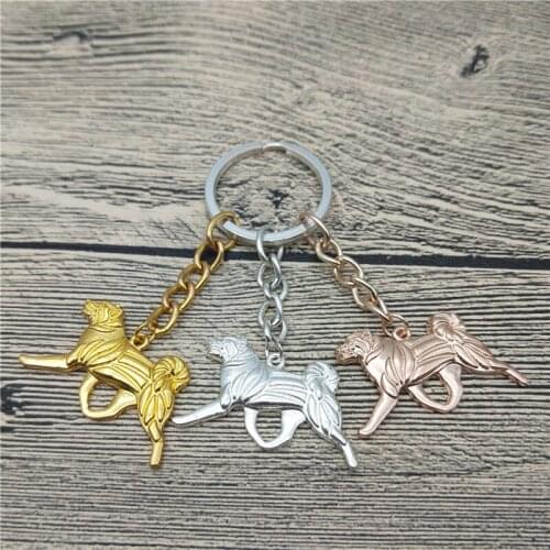 New Japanese Akita Key Chains Fashion Pet Dog Jewellery Akita Car Keychain Bag Keyring For Women Men