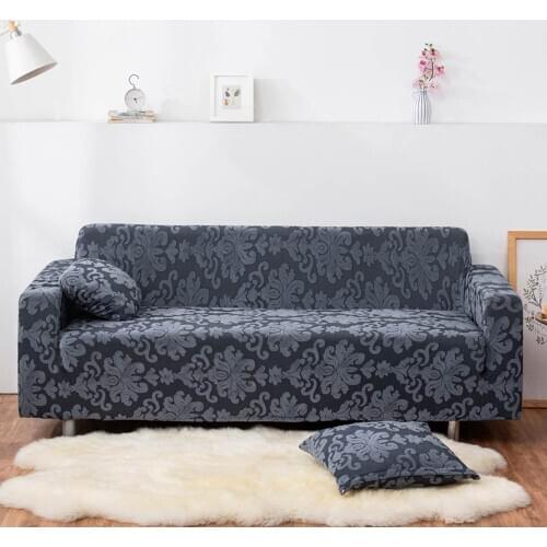 Papa&Mima 3D Solid Nordic Grey Embossed Thick Sofa Cover Solid Color Slipcovers Spandex/Polyester Stretch Couch Case