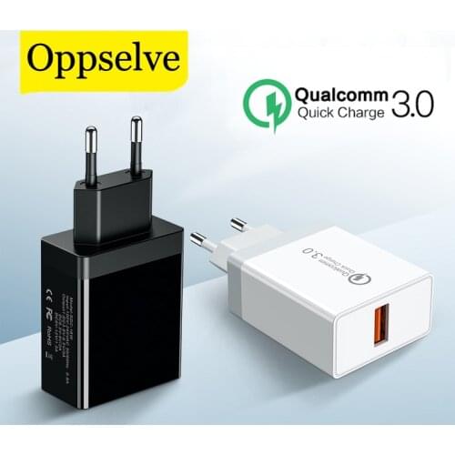 Oppselve Quick Charge 3.0 Charger Adapter Cell Phone Fast Charger Travel Wall 18W Cargador Usb Charging For iPhone Samung Huawei