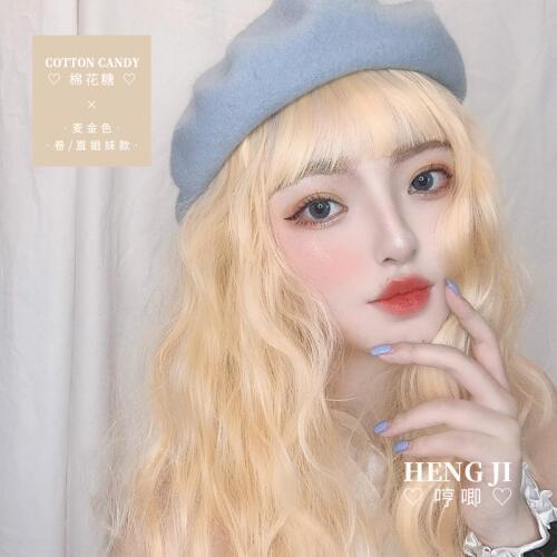 Uwowo Long Curly Wig Cosplay Lolita Cosplay gold Wig Heat Resistant Synthetic Hair Anime Party wigs