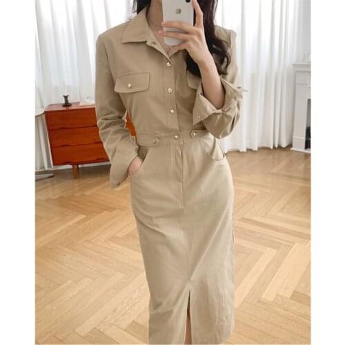 2021 new autumn and winter ladies temperament tooling dress women
