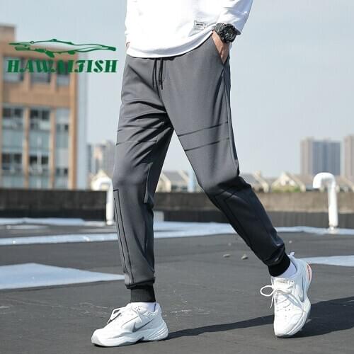 Casual pants mens all-match overalls spring new thin section mens trousers with feet Korean style trendy nine-point pants