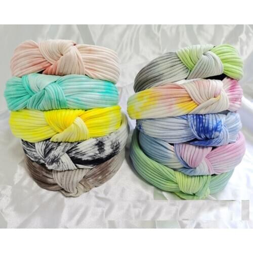 Tie Dye Knot Hairband Handmade Knotted Headband customized Hair Accessories