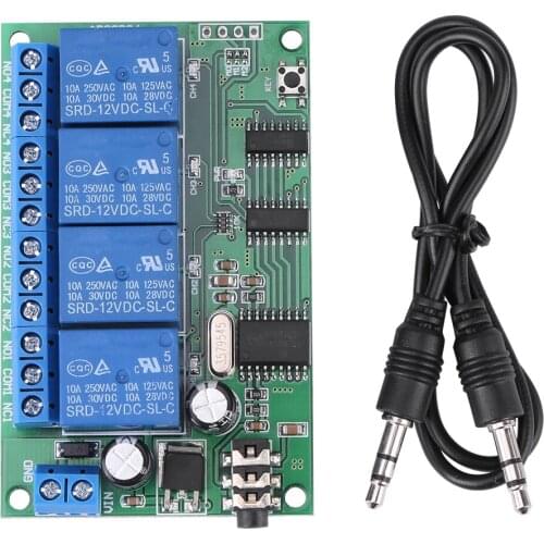AD22B04 12V 4 Channel DTMF Tone Signal Decoder Relay Phone Remote Control PLC Relay Delay Module