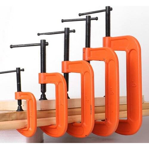 Adjust Heavy Duty G Clamp 1/2/3/4/5/6/8inch Soft Jaw Pad C-Clamp for Woodwork Water Pump Pipe Rivet Clamp Platform