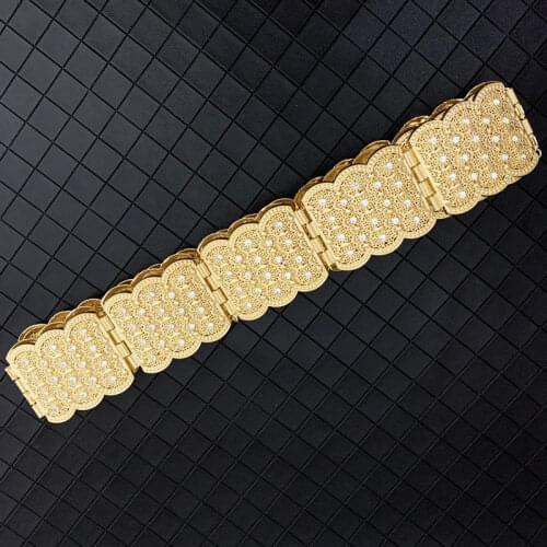 Luxury Square Shape Waist Chains In Gold Full Crystal Stone Women Belts Ababic Bridal Dress Belts Long Chain Gold Body Chain