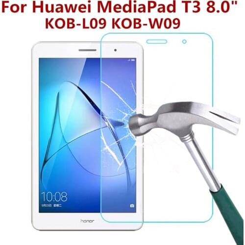 9H Tempered Glass Tablet Film For Huawei Mediapad T3 8.0 Inch Screen Protective KOB-L09 W09 Bubble Free HD Glass Protective Film