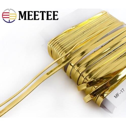 10/20 Meters Fashion Gold Ribbon PU Leather Cord Rope Ribbons 5-10mm Width DIY Handmade Hair Garment Crafts Jewelry Accessories