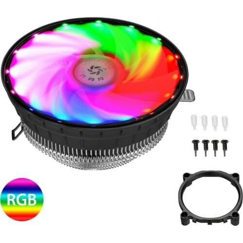 LED CPU Cooler Fan For LGA1156/1155/1151/1150 /775 AM3+ AM2+ 3pin connector DC 12V RGB Computer CPU Radiator Fan In Stock