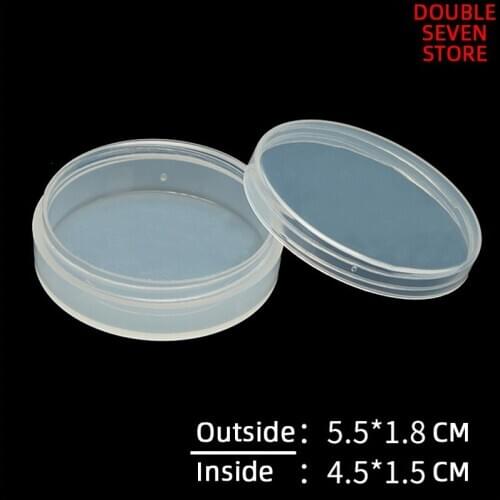 Outside 5.5cm*1.8cm Round PP Plastic Box Transparent mini portable plant and insect specimen coin collection box
