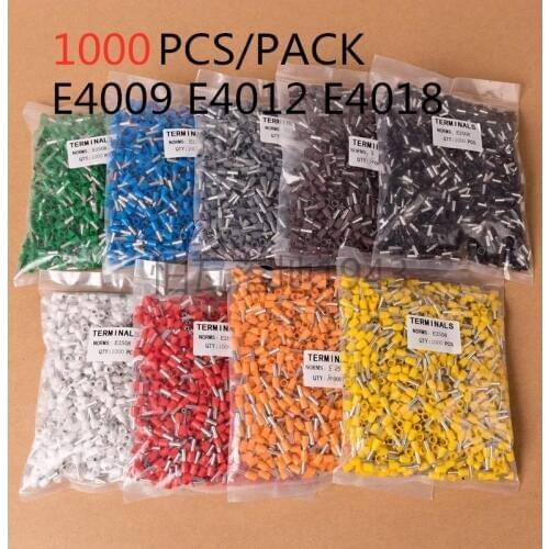 1000 unids/pack E4009 E4012 E4018 cable aislado Terminal cable conector crimpar virolas para prensar Terminal Tubular AWG #12