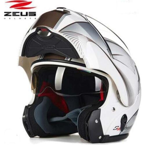 2018 New ZEUS Combination Daul lens motorcycle helmets Open face motorbike helmet Four seasons Half face safety helmet
