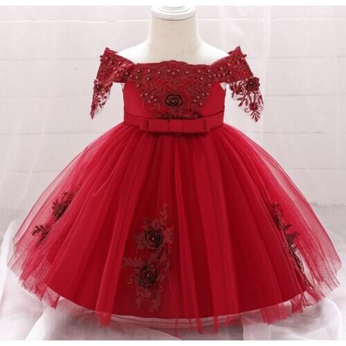 2021 Summer Clothes Tulle Infant 1st Baptism Dress For Baby Girl Dresses Party And Wedding Flower 2 1 Year Birthday Dress Tutu