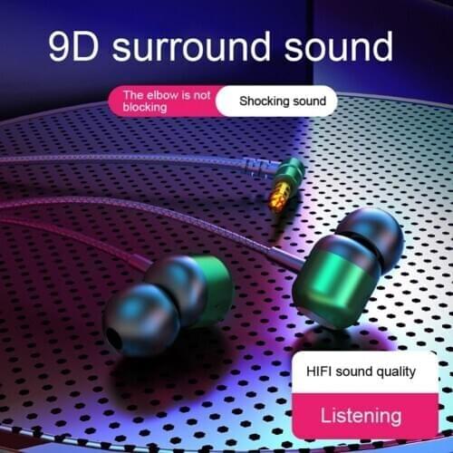 3.5mm Jack Smartphone Earphone Good Sound Quality 1.2m Sports Music Gaming Earphones HiFi Stereo In-Ear Wired Headset With Mic