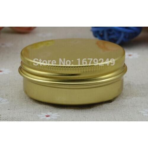 30g/ml Gold colour Aluminum Cream Jar Empty Bottle Cream Containers Aluminum Pill Box Wax Containers200pcs/lot